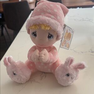 Prayer Girl with Bunny Slippers